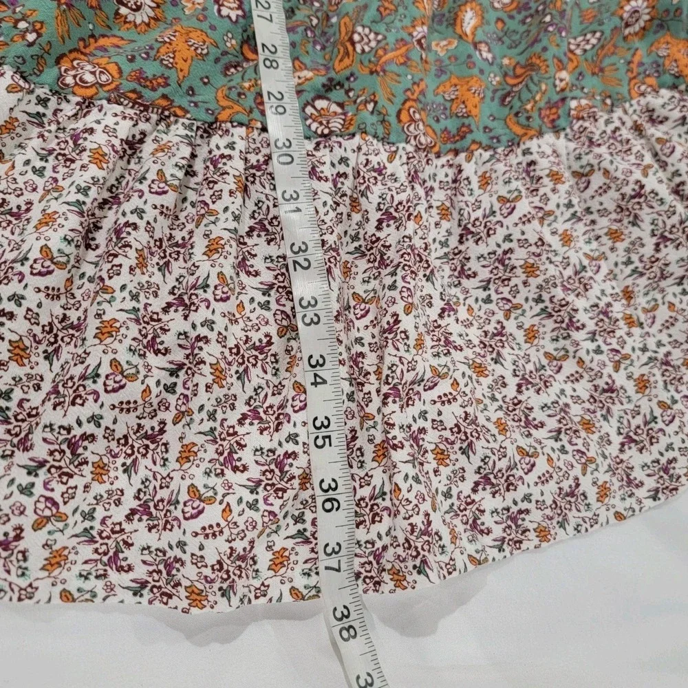 Universal Thread Womens Linen Dress Size Large Knee Length Floral Cottage Boho - Picture 5 of 8